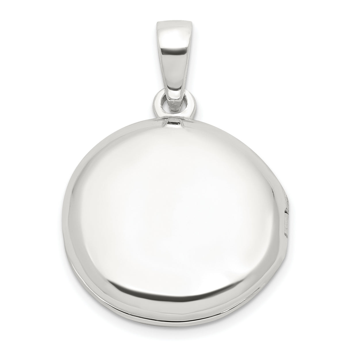 Sterling Silver Round Locket Pendant with Starburst Design and Clear Center Stone