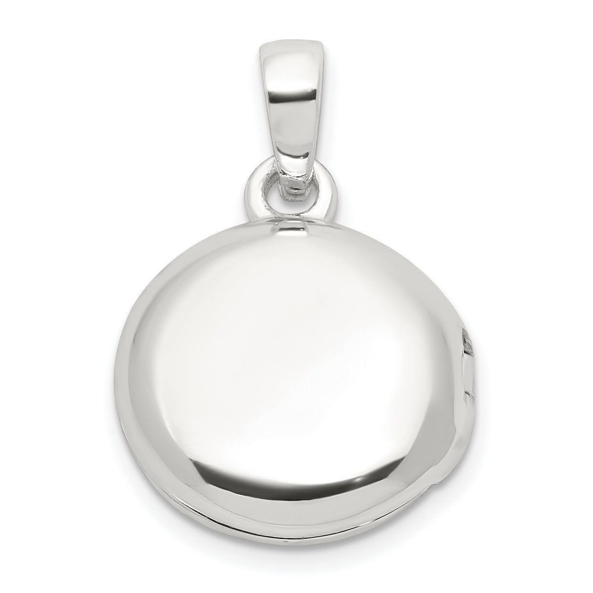 E-coated CZ 14mm Round Locket Charm Pendant in Real 925 Sterling Silver