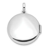 Sterling Silver Round Locket Pendant with Diamond, Crescent Moon and Star Celestial Design