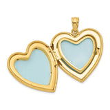 1/20 Gold Filled Grandma Word And Flowers On Heart Shaped Locket Charm Pendant in Real  Yellow Gold