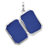 Sterling Silver Rectangular Hinged Locket Pendant, Polished Minimalist Keepsake Design