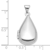 Sterling Silver Teardrop Locket Pendant with Hinged Design and High Polish Finish for Women