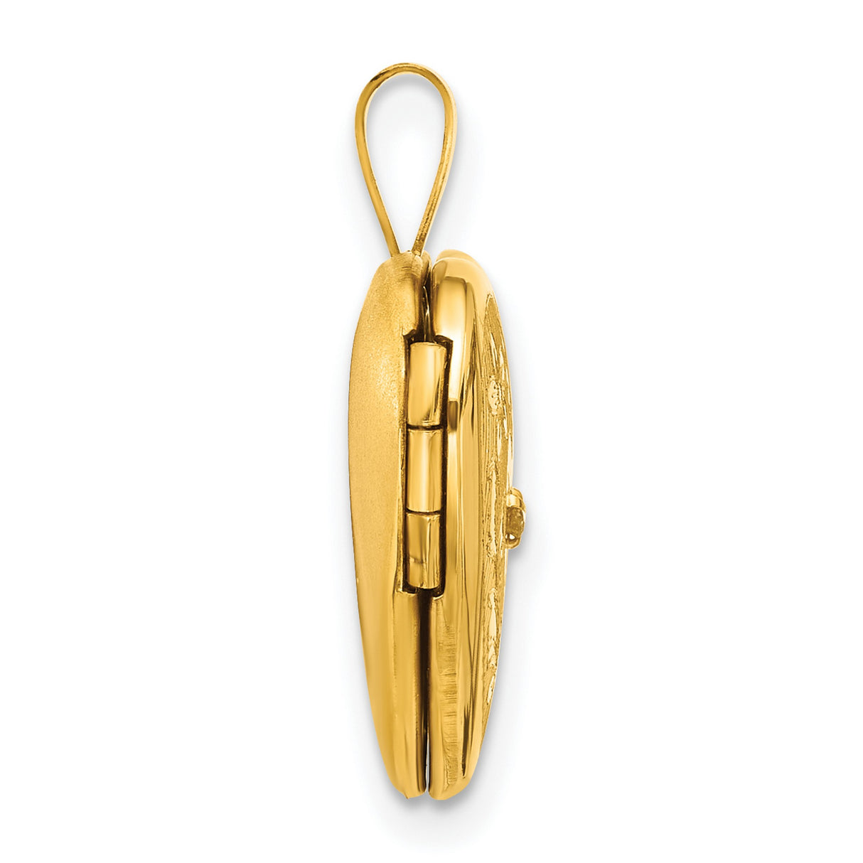 Gold Filled Polished Textured Diamond 16mm Floral Heart Locket Charm Pendant in Real  Yellow Gold