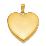Gold Filled Polished and Satin 24mm Heart Locket Charm Pendant in Real  Yellow Gold