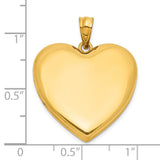 Gold Filled Polished and Satin 24mm Heart Locket Charm Pendant in Real  Yellow Gold