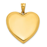 Gold Filled Polished and Satin 24mm Heart Locket Charm Pendant in Real  Yellow Gold