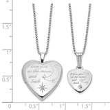 I LOVE YOU..20mm 12mm Locket Set Charm Pendant in Real 925 Sterling Silver