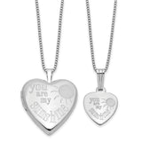 YOU ARE MY SUNSHINE Mother Daughter Locket Set Charm Pendant in Real 925 Sterling Silver