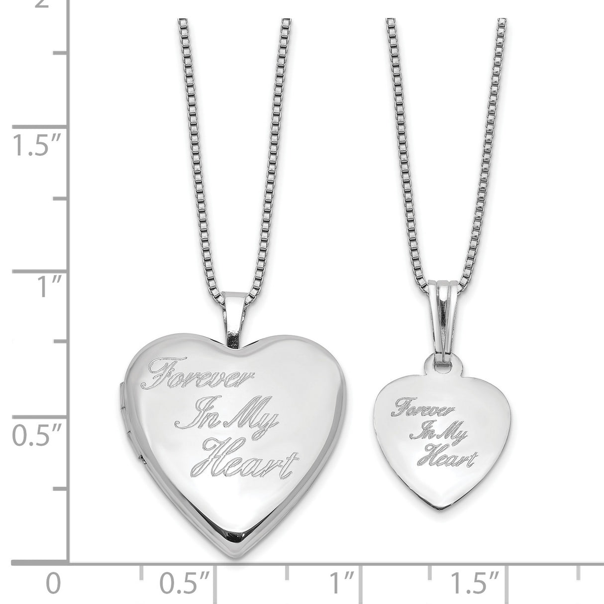 FOREVER 20mm 12mm Locket Set Charm Pendant in Real 925 Sterling Silver