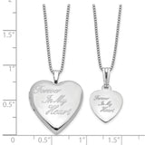 FOREVER 20mm 12mm Locket Set Charm Pendant in Real 925 Sterling Silver