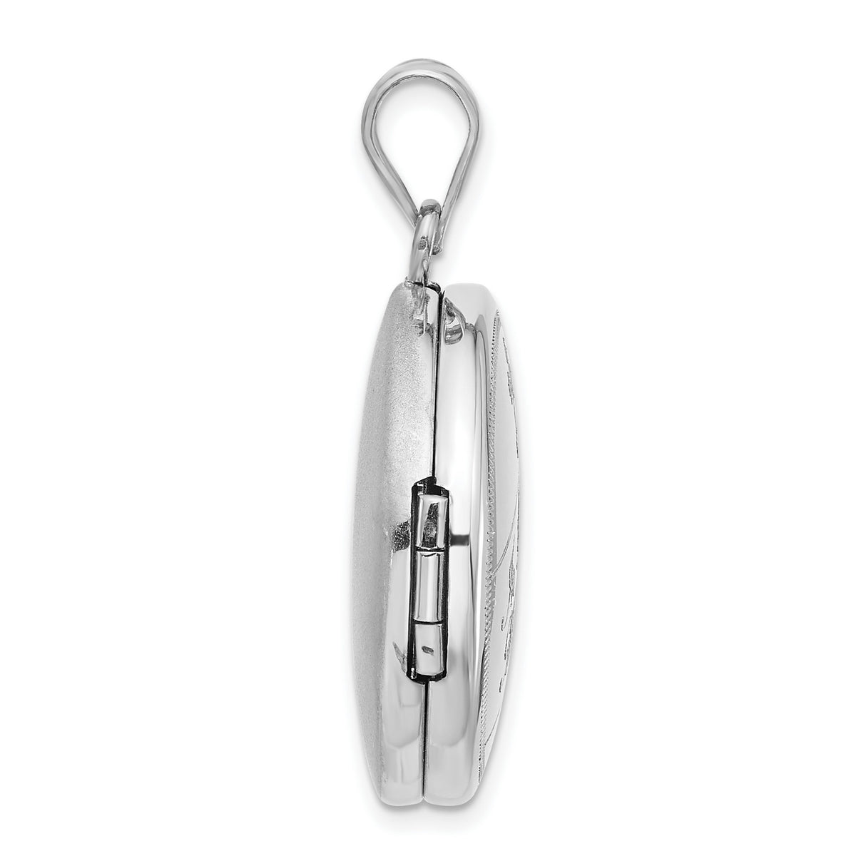 Sterling Silver Memorial Locket Pendant with Cross Engraving and In Loving Memory Message