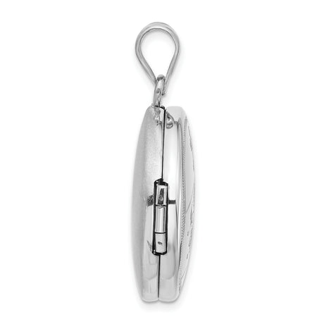 Sterling Silver Memorial Locket Pendant with Cross Engraving and In Loving Memory Message
