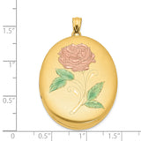 1/20 Gold Filled 34mm Enameled Flower Oval Locket Charm Pendant in Real  Yellow Gold