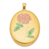 1/20 Gold Filled 34mm Enameled Flower Oval Locket Charm Pendant in Real  Yellow Gold