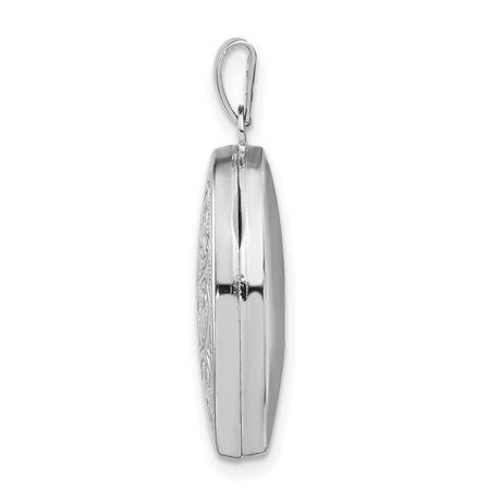 Oval Floral Locket Charm Pendant in Real 925 Sterling Silver