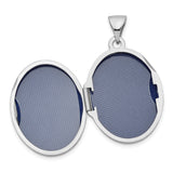 Oval Floral Locket Charm Pendant in Real 925 Sterling Silver