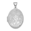 Oval Floral Locket Charm Pendant in Real 925 Sterling Silver