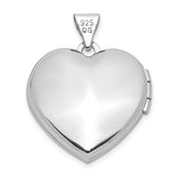 Sterling Silver Heart Locket Pendant with Pink Crystal Accents, Romantic Keepsake Jewelry for Women