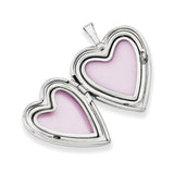 Sterling Silver Heart Locket Pendant with AMORE Engraving, Romantic Keepsake Jewelry for Women