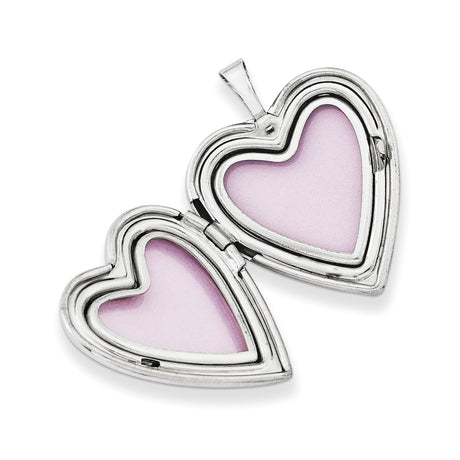 Sterling Silver Heart Locket Pendant with AMORE Engraving, Romantic Keepsake Jewelry for Women