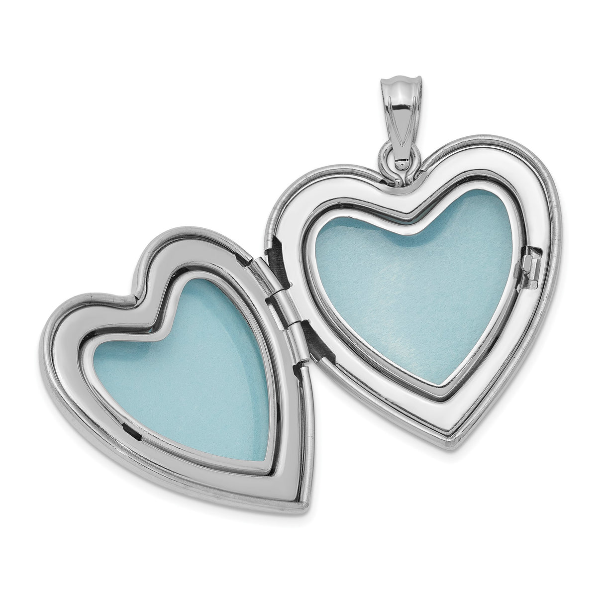 Sterling Silver Heart Pendant Locket, Smooth Polished Design for Women