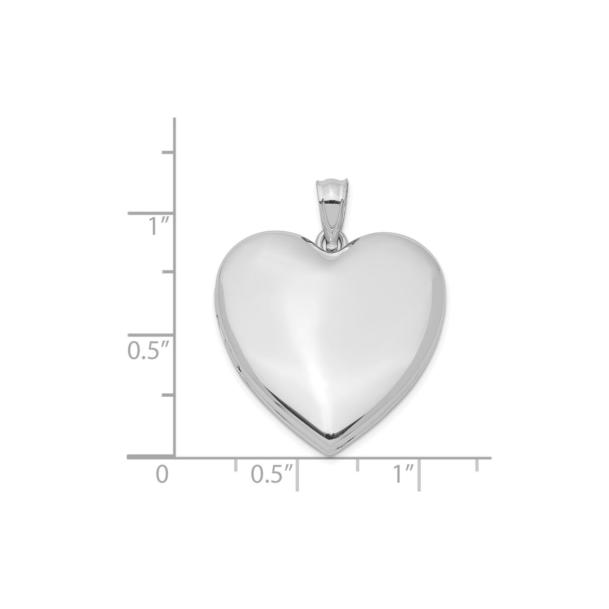 Sterling Silver Heart Pendant Locket, Smooth Polished Design for Women