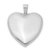 Sterling Silver Heart Pendant Locket, Smooth Polished Design for Women