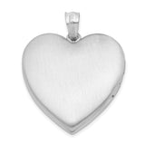 24mm Enameled Rose Heart Locket Charm Pendant in Real 925 Sterling Silver