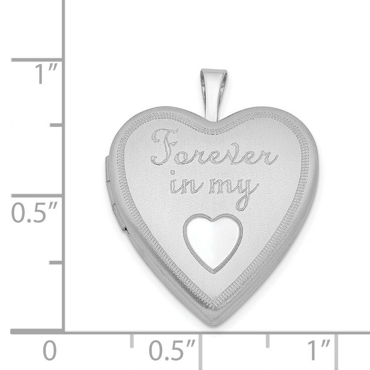 20mm Forever In My Heart Locket Charm Pendant in Real 925 Sterling Silver