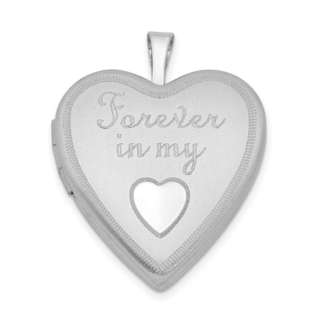 20mm Forever In My Heart Locket Charm Pendant in Real 925 Sterling Silver