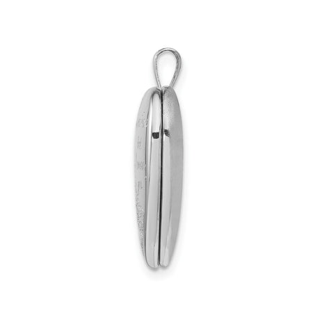 Sterling Silver Heart Locket Pendant with Footprints and Carried You Quote