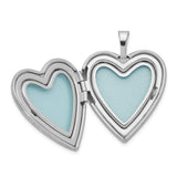 Sterling Silver Heart Locket Pendant with Floral Vine Design for Women