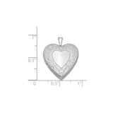 Sterling Silver Heart Locket Pendant with Floral Vine Design for Women