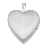 Sterling Silver Heart Locket Pendant with Pink Rose and Green Leaves, Vintage Floral Design