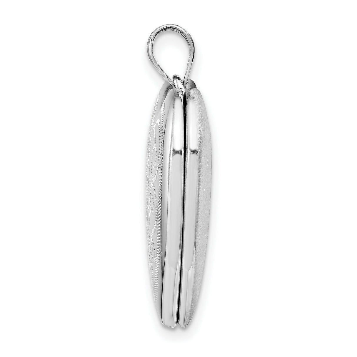 24mm Swirl Design Heart Locket Charm Pendant in Real 925 Sterling Silver
