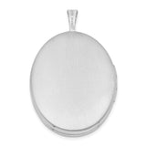 Sterling Silver Oval Locket Pendant with Virgin Mary Profile and Cross Engraving