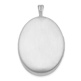 Sterling Silver Oval Floral Locket Pendant with Pink Flower and Swirl Engraving