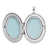 Sterling Silver Oval Locket Pendant with Diamond Accent and Starburst Design for Women