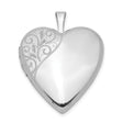 Sterling Silver Heart Locket Pendant with Floral Scroll Engraving, Vintage-Inspired Keepsake Jewelry