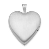 20mm Enameled Floral Mom Heart Locket Charm Pendant in Real 925 Sterling Silver