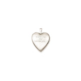 Sterling Silver Heart Locket Pendant with Footprints and Starburst, Christian Memorial Jewelry