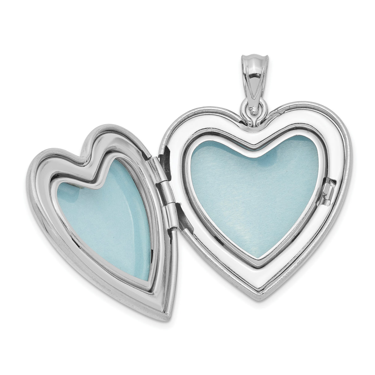 Sterling Silver Heart Shaped Locket with Pink Ribbon and Raised Hearts, Remembrance Pendant for Women