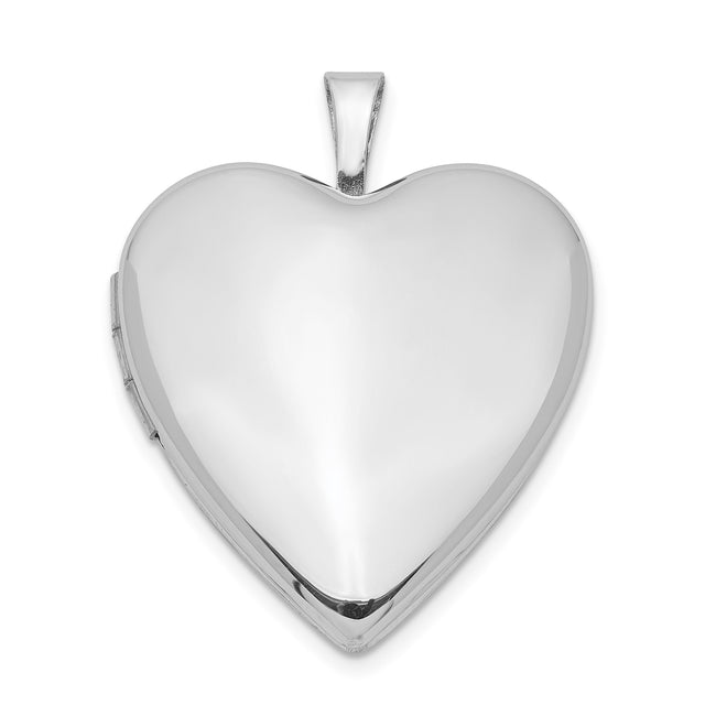 Sterling Silver Heart Locket Pendant with Smooth Polished Finish for Women