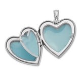 Sterling Silver Heart Locket with Floral Scroll Engraving, Classic Memory Pendant for Women