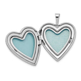 20mm D C and Enameled Mom Heart Locket Charm Pendant in Real 925 Sterling Silver