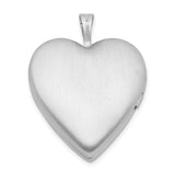 Sterling Silver Heart Locket Pendant with Rose, Pink and Green Enamel Accents, Satin Finish