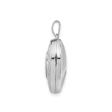 Sterling Silver Heart Locket Pendant with Interlocking Hearts and Scrollwork Design