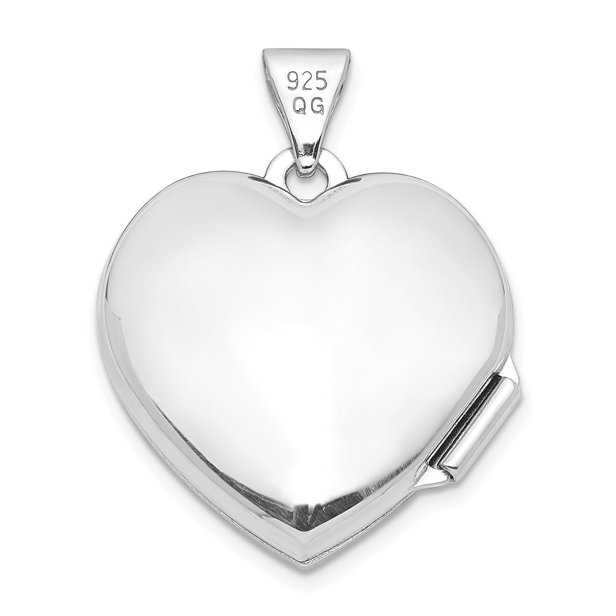 Sterling Silver Heart Locket Pendant with Interlocking Hearts and Scrollwork Design