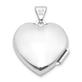 Sterling Silver Heart Locket Pendant with Interlocking Hearts and Scrollwork Design