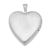 Sterling Silver Heart Locket Pendant with Simulated Diamond Accents and Scrollwork Design